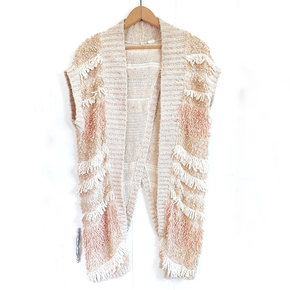 Anthro Moth Quinta Fringe Shag Vest